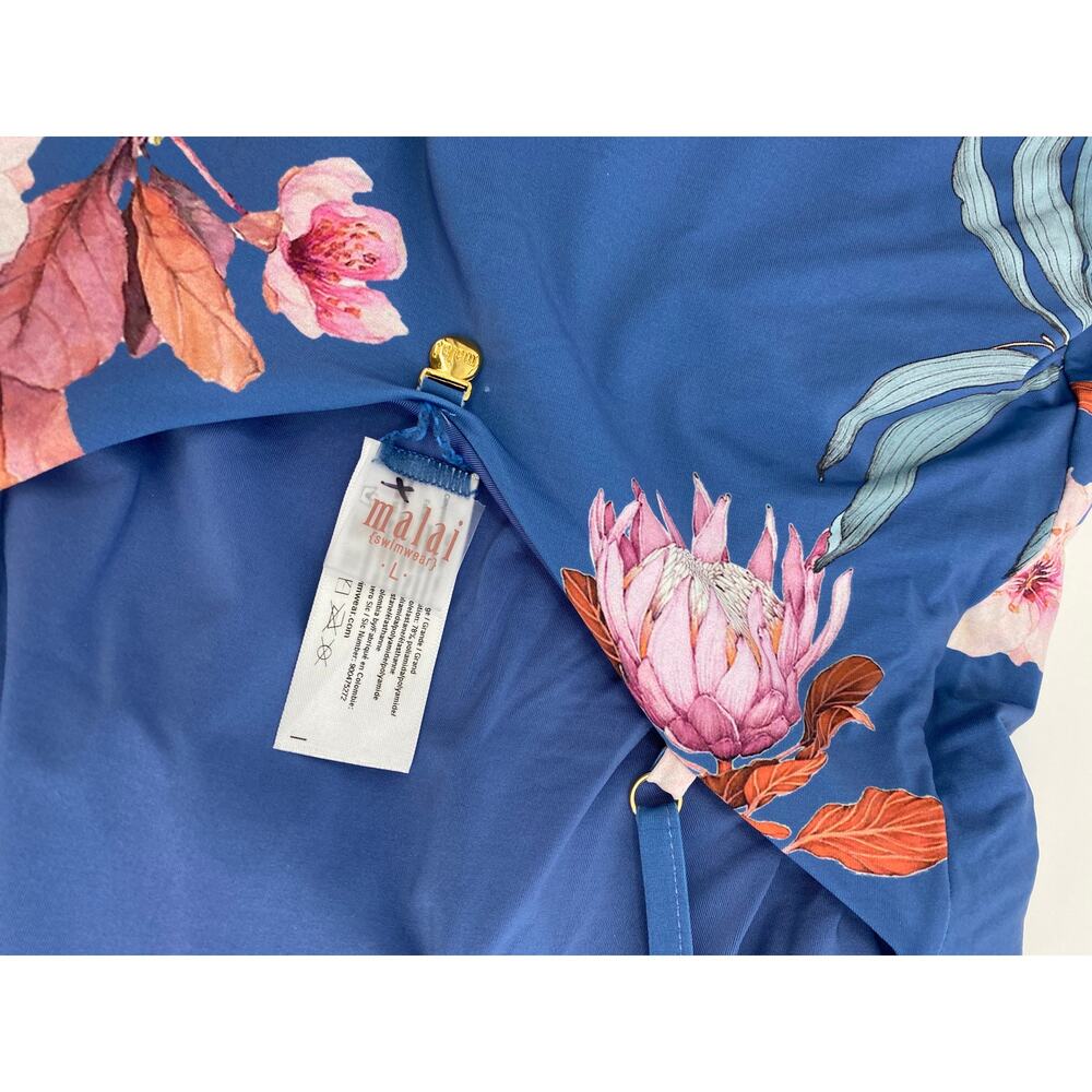 Anthropologie malai blue floral hawaiian low back one piece swimsuit - Picture 6 of 8
